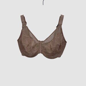 HSIA Plus Size 36I Minimizer Light Beige Sheer Lace Underwire Bra 2825